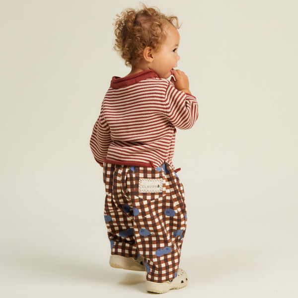 Rex Blueberry Gingham Cotton Trouser