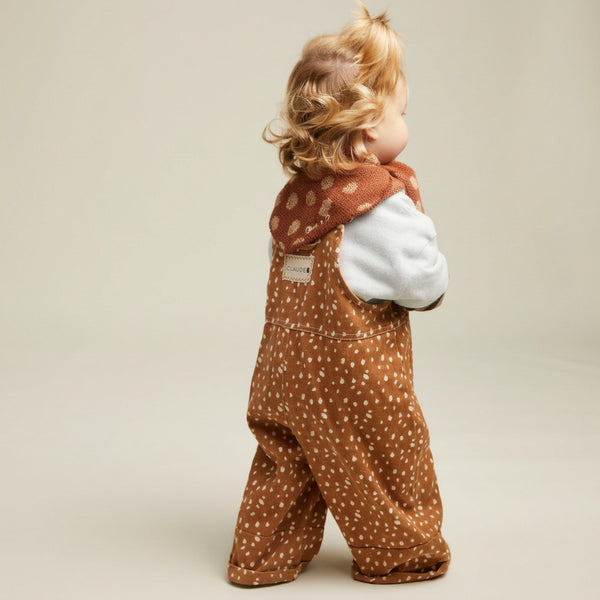 Blythe Fawn Print Cotton Dungarees