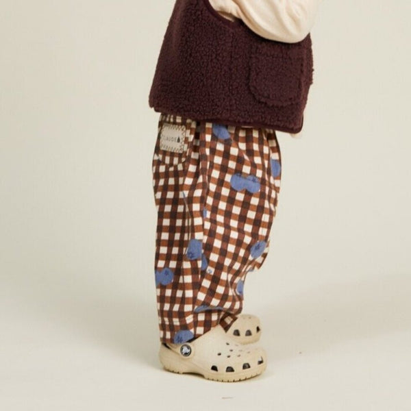 Rex Blueberry Gingham Cotton Trouser