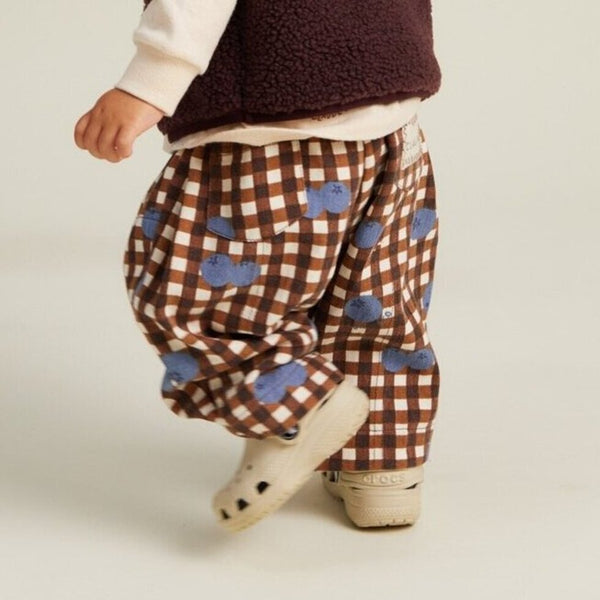 Rex Blueberry Gingham Cotton Trouser