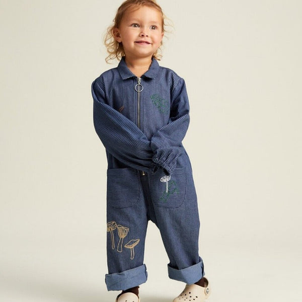 Syd Denim Woodland Print Cotton Boilersuit Overall