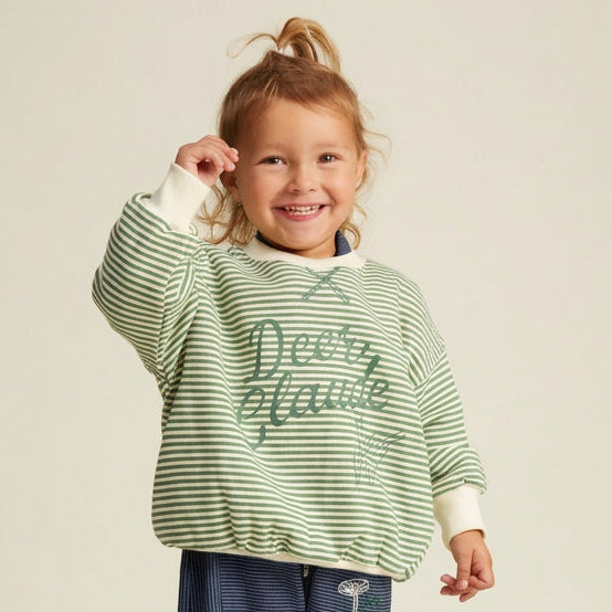 Carner Pine Deer Claude Striped Cotton Sweatshirt