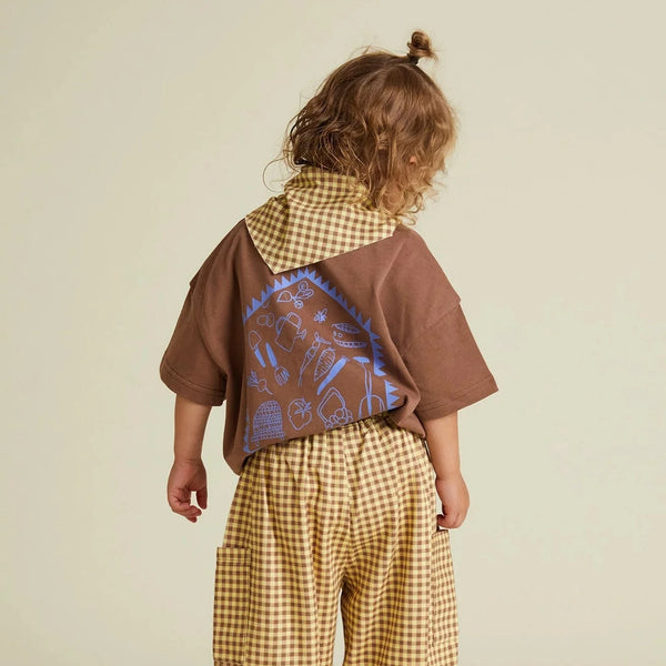 Lenni Mocha Shed Print Cotton Tee