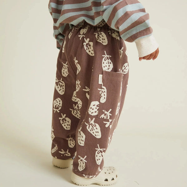 Emerson Choco Strawberry Printed Cotton Trouser