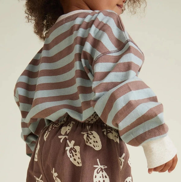 Rue Choco Stripe Cotton Long Sleeve Tee