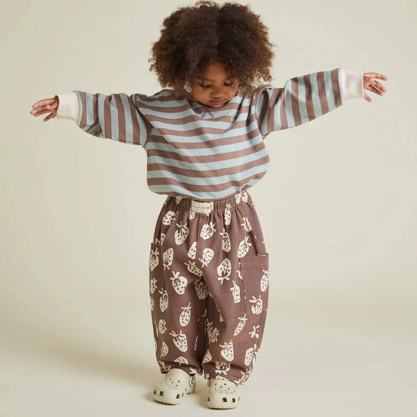 Emerson Choco Strawberry Printed Cotton Trouser