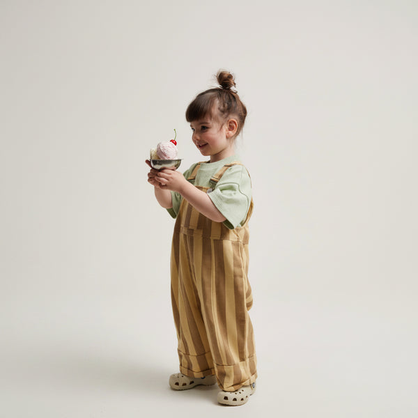 Blythe Banoffee Stripe Cotton Dungarees