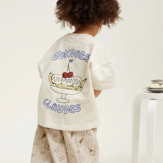Lenni Sundaes at Claude's Ice Cream Print Cotton Tee