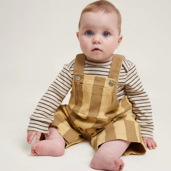 Blythe Banoffee Stripe Cotton Dungarees