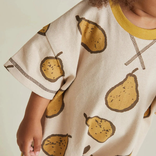 Opal Pear Print Cotton Playsuit Romper (Almond)
