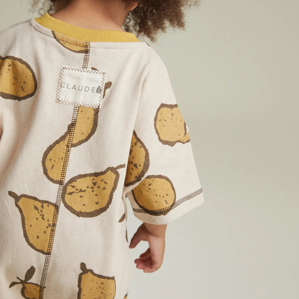 Opal Pear Print Cotton Playsuit Romper (Almond)