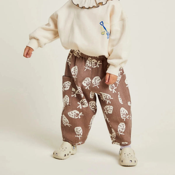 Emerson Choco Strawberry Printed Cotton Trouser