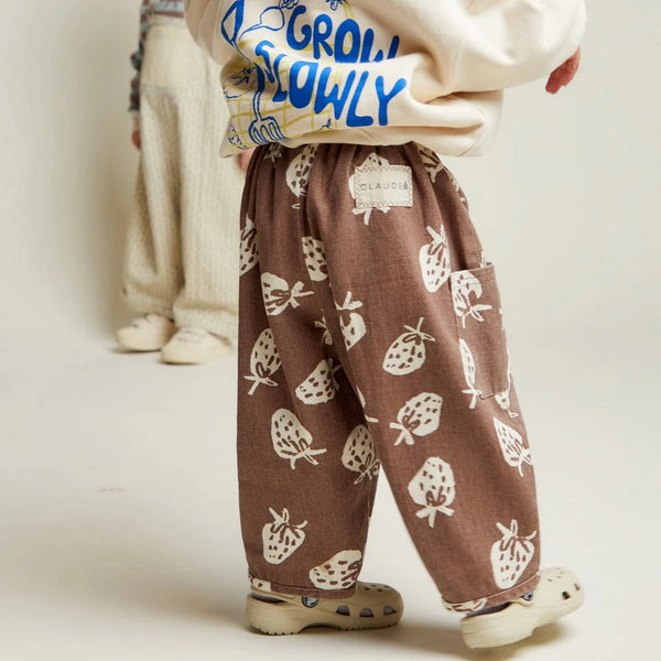 Emerson Choco Strawberry Printed Cotton Trouser