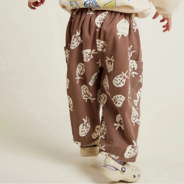 Emerson Choco Strawberry Printed Cotton Trouser