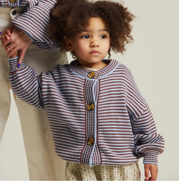 Emil Coco Sky Stripe Knit Cardigan