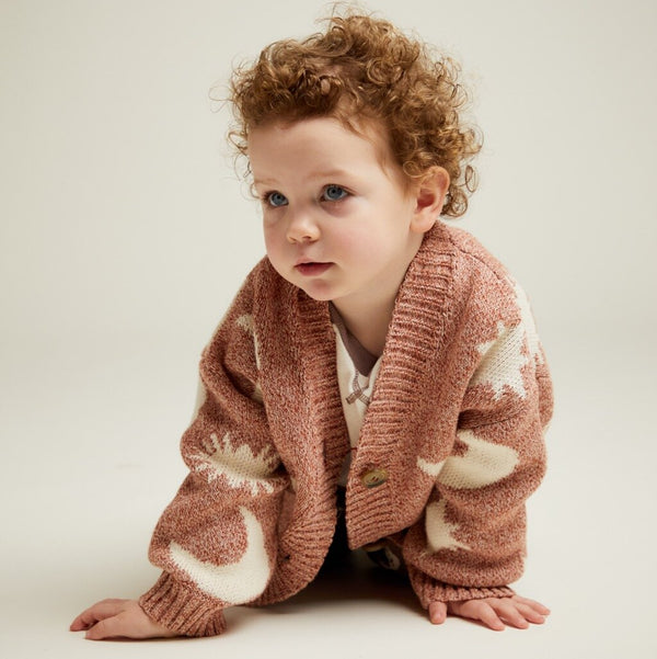 Cozmo Moon and Stars Knitted Cardigan (Russet)