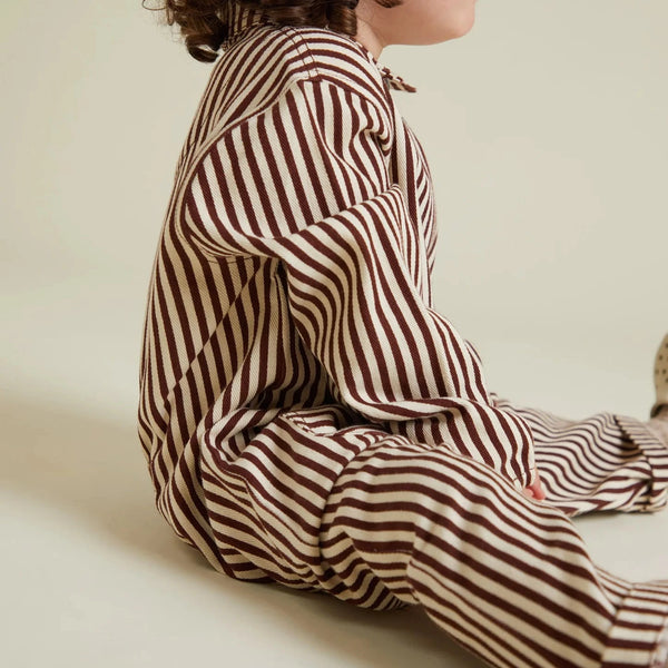 Syd Maroon Stripe Boilersuit Overall