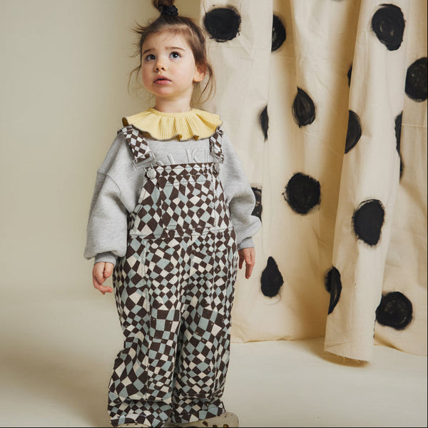 Blythe Warped Checkerboard Cotton Dungarees