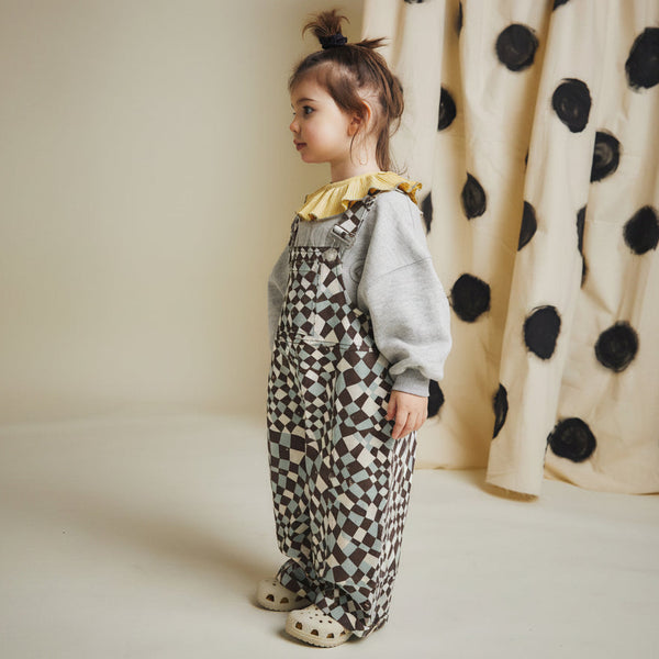 Blythe Warped Checkerboard Cotton Dungarees