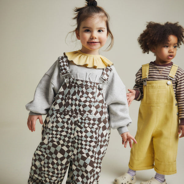 Blythe Warped Checkerboard Cotton Dungarees