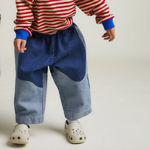 Emerson Wiggle Contrast Denim Cotton Trouser
