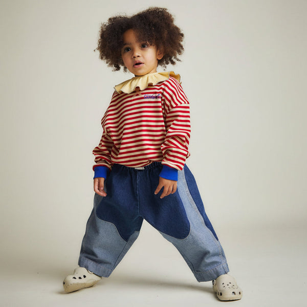 Emerson Wiggle Contrast Denim Cotton Trouser