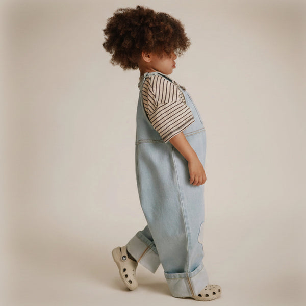 Blythe Egg Patch Denim Cotton Dungarees