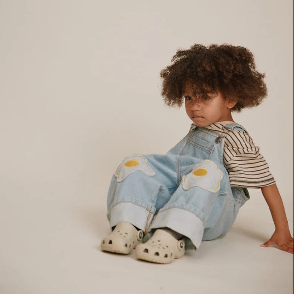 Blythe Egg Patch Denim Cotton Dungarees