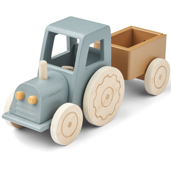 Clement Wooden Toy Tractor (Blue Fog)