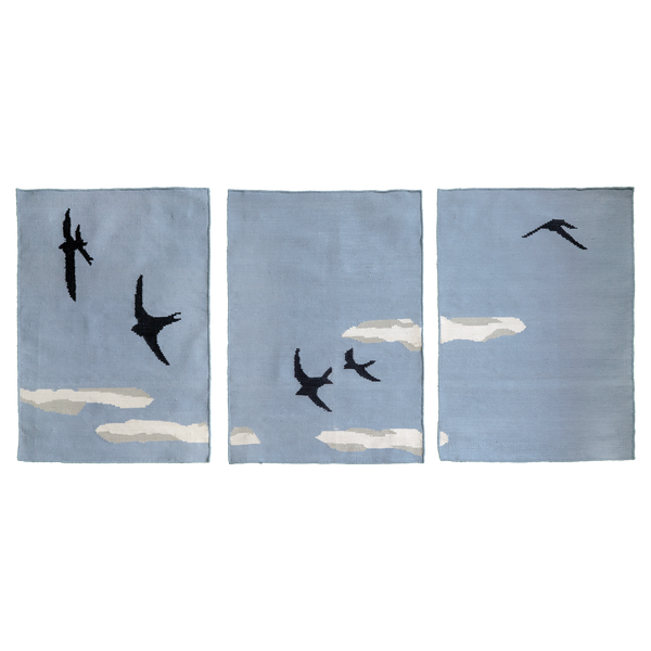 The Coast to Coast Triptych Hand Woven Wall Art