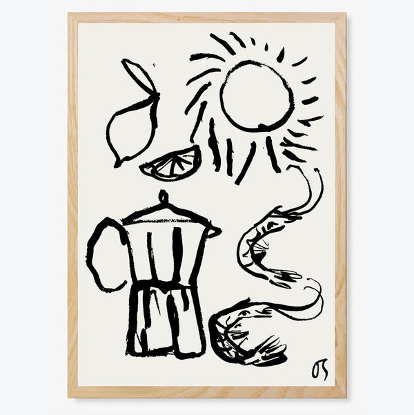 Coffee and Prawns Art Print