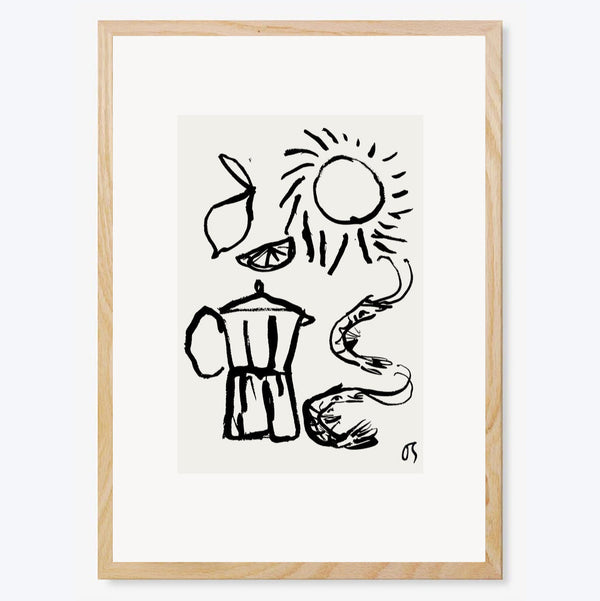 Coffee and Prawns Art Print