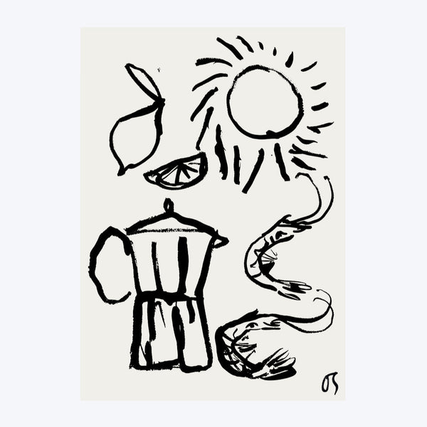 Coffee and Prawns Art Print