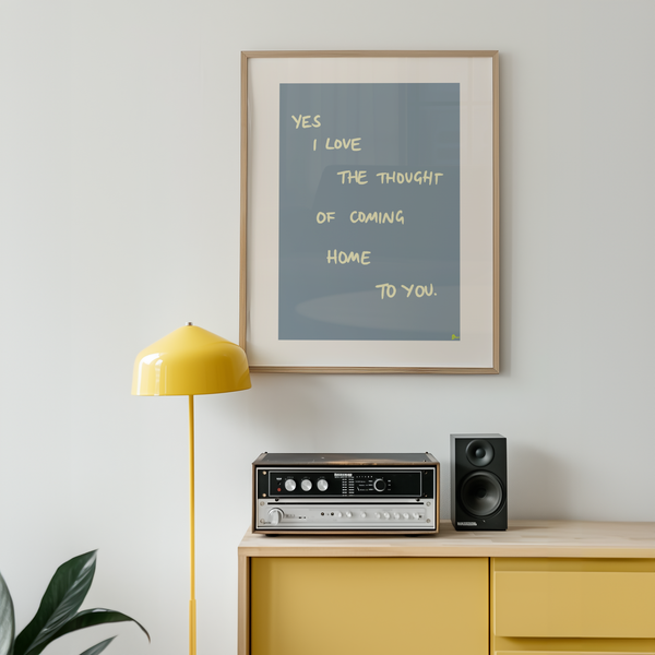 'Coming Home To You' Grey Art Print