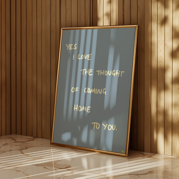 'Coming Home To You' Grey Art Print
