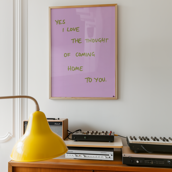 'Coming Home To You' Lilac and Green Romantic Music Art Print