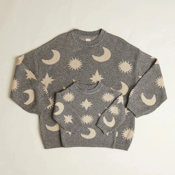 Mama Cozmo Midnight Moon Star Print Knitted Sweater