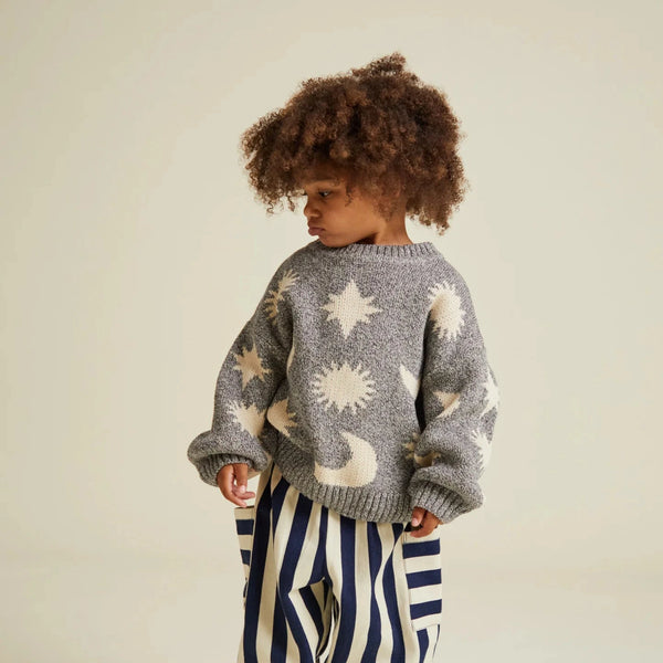 Mama Cozmo Midnight Moon Star Print Knitted Sweater