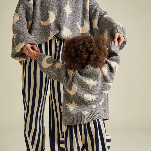 Mama Cozmo Midnight Moon Star Print Knitted Sweater