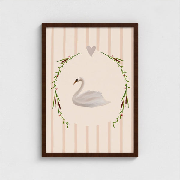 Swan Love Art Print