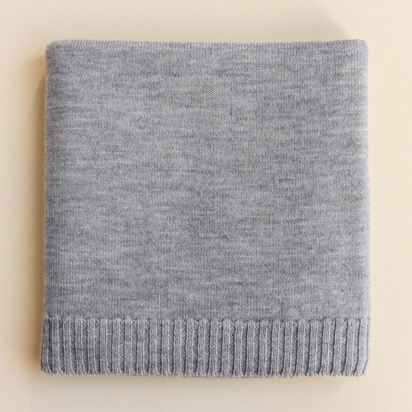 Didi Merino Wool Jersey Knit Baby Blanket (Grey)