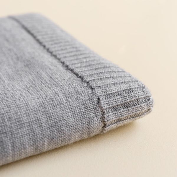 Didi Merino Wool Jersey Knit Baby Blanket (Grey)