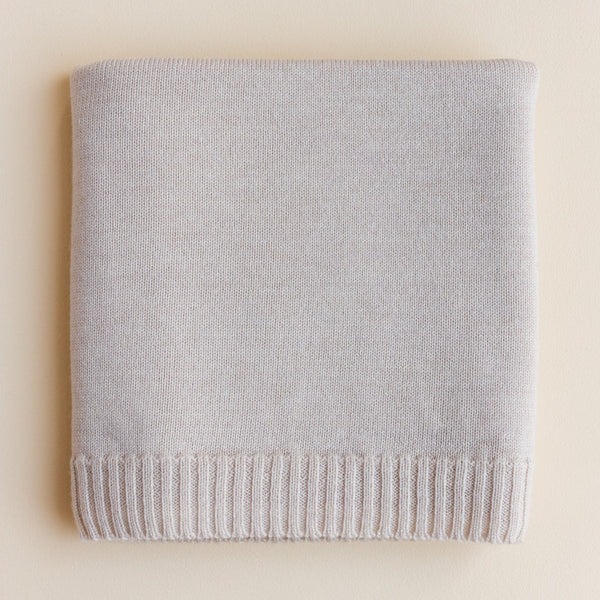 Didi Merino Wool Jersey Knit Baby Blanket (Off White)