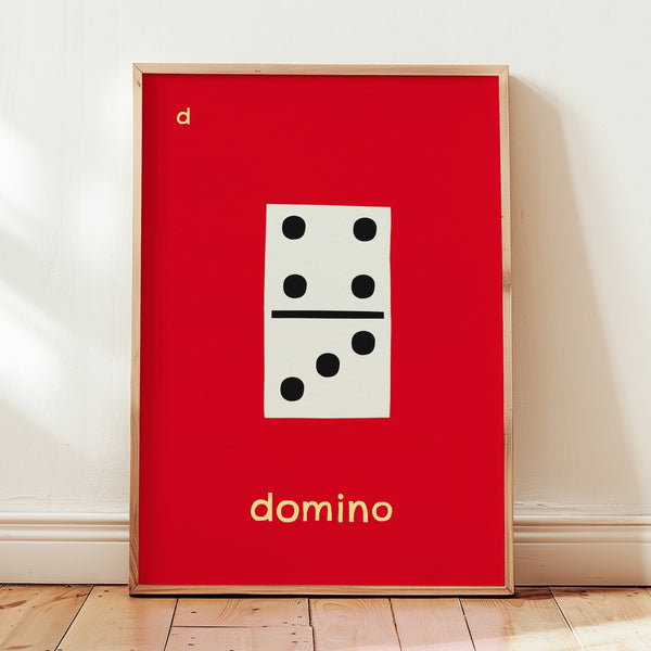 D for Domino- Alphabet Art Print