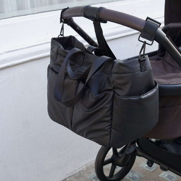 T+M Pocket Changing Bag Tote (Matte Black)