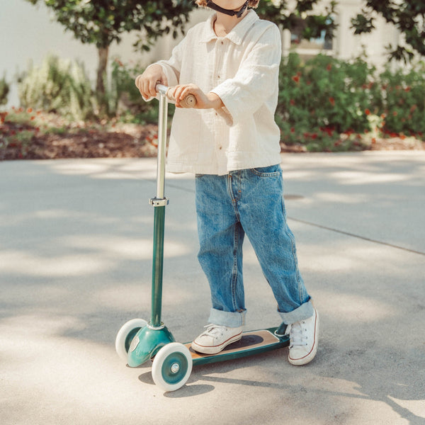 Banwood Kids Scooter with Basket (Dark Green)