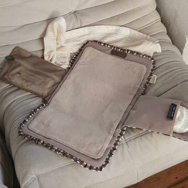 Etta Fold-Away Changing Mat Clutch (Brown Gingham)