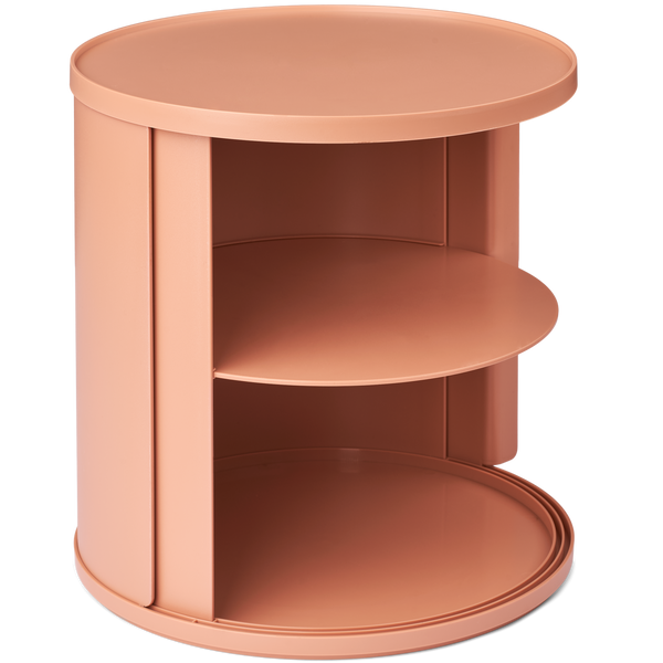 Damien Bedside Table with Shelves (Tuscany Rose)