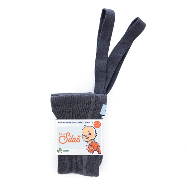 Silly Silas Unisex Rib Tights with Braces (Dark Grey)