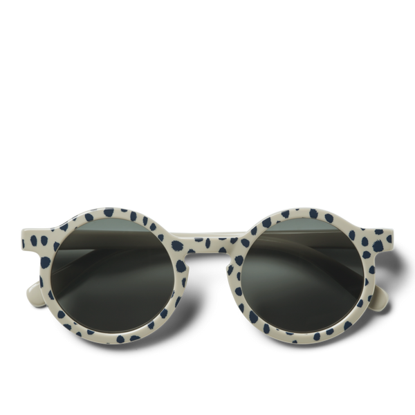Darla Spotted Retro Round Sunglasses (Leo Mist)